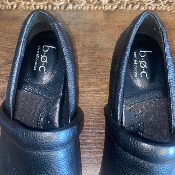 B.O.C BORN CONCEPT black Leather CLOGS MULES SHOES SIZE 7.5 women’s like new BOC - Picture 5 of 10